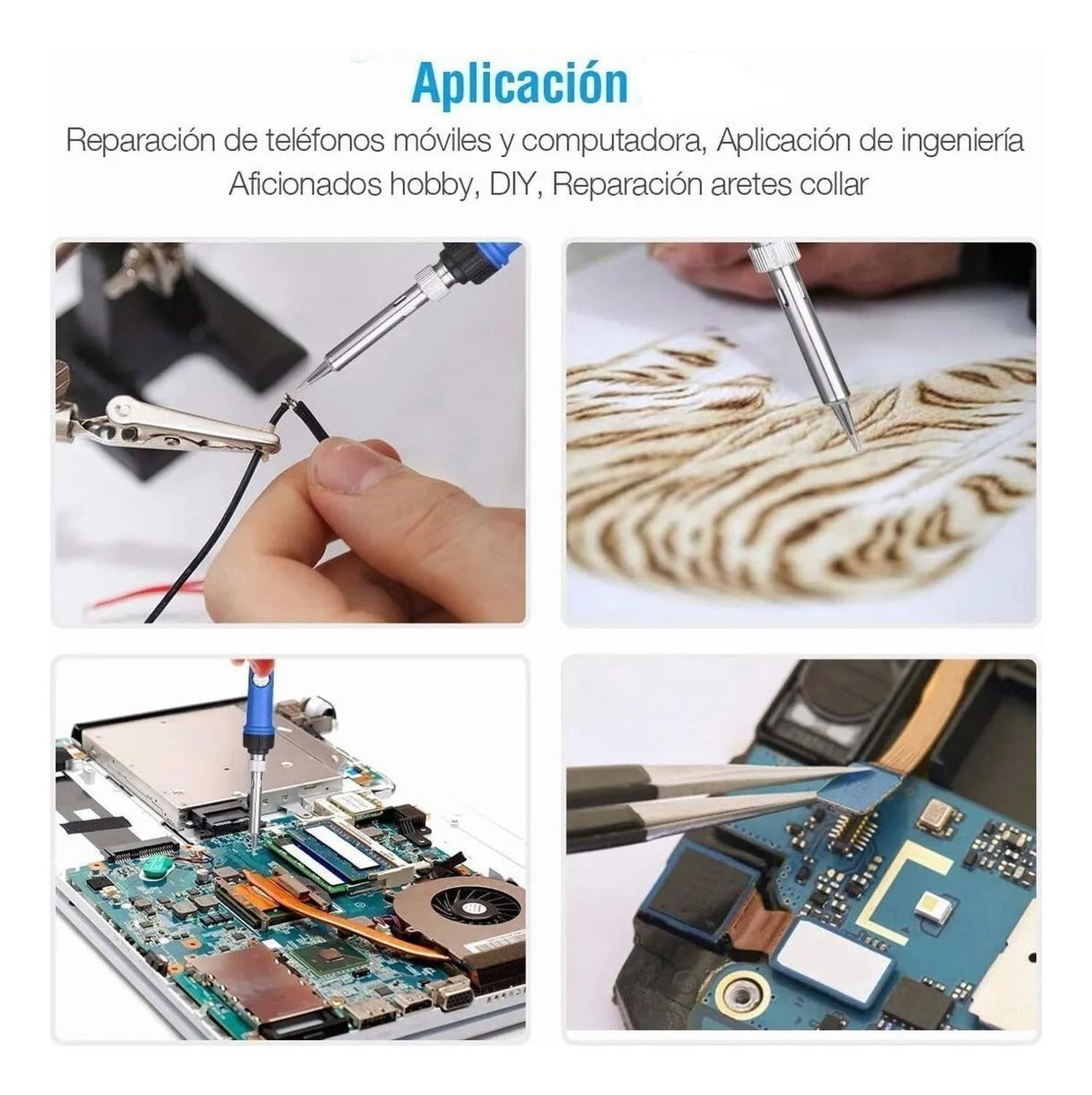 Kit Cautin Para Soldar Eléctrico Punta Tipo Lápiz Estaño-6