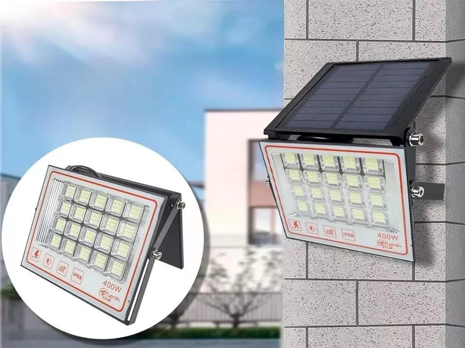 Foco Solar Reflector 400w Ip68 Panel Montable Negro Blanco Frío-2