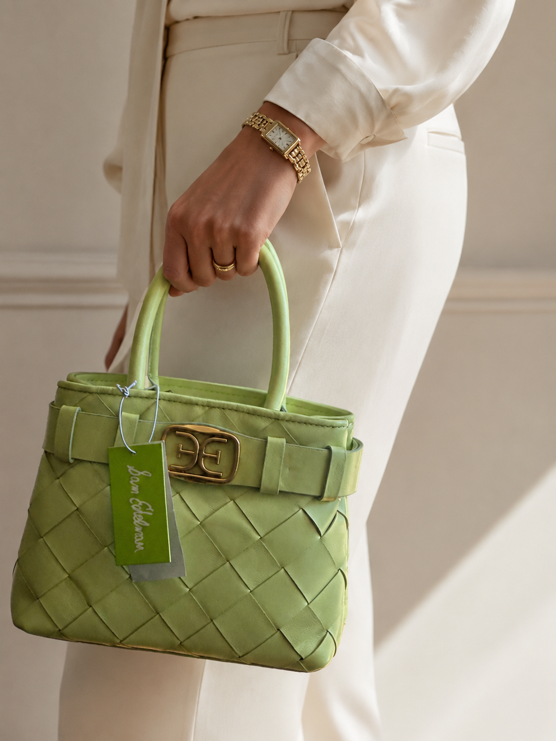Cartera Satchel Sam Edelman Cleo Verde-2