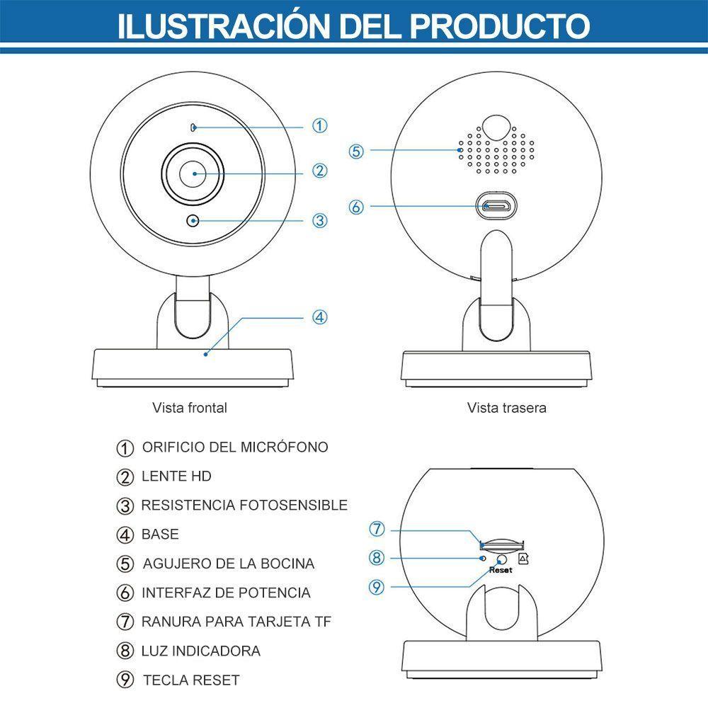 Camara de Vigilancia para seguridad con 1080P HD Vision Nocturna Inalambrica-7