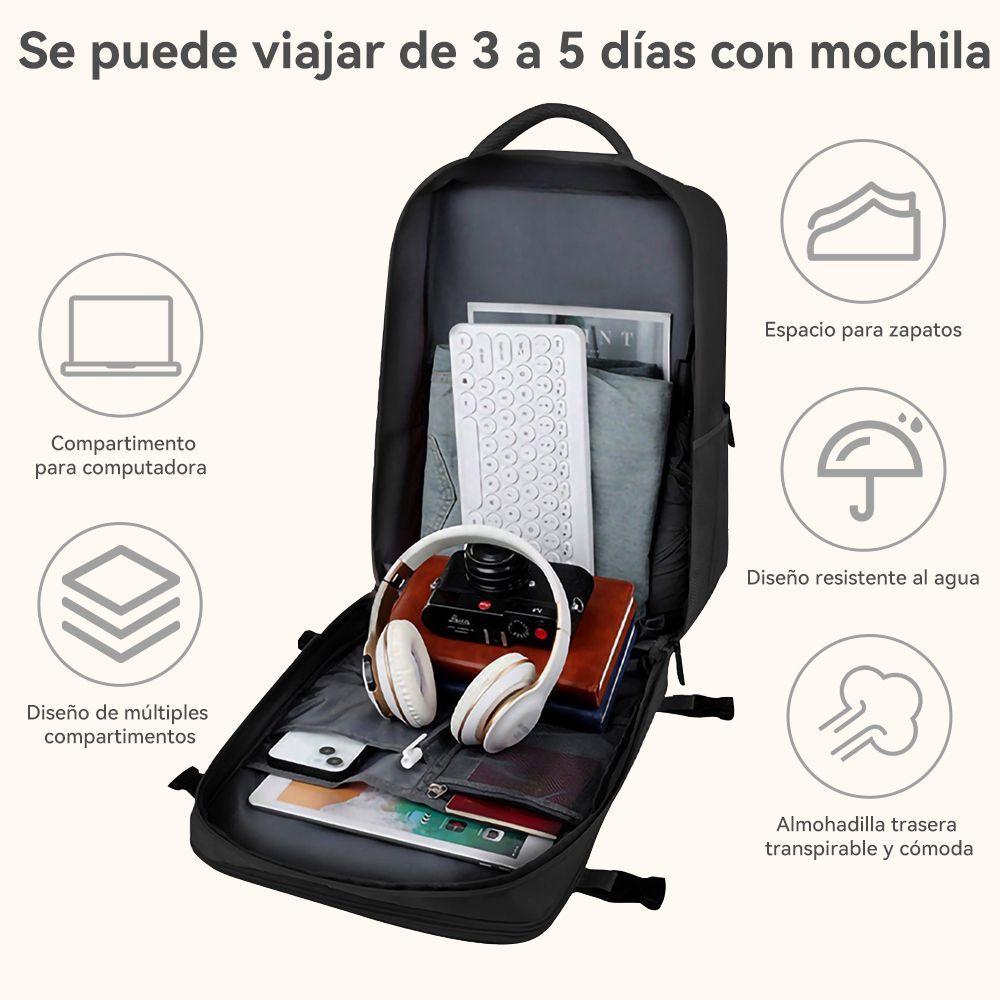 Mochila De Viaje Gran Capacidad Multifuncional Con Puerto USB-3
