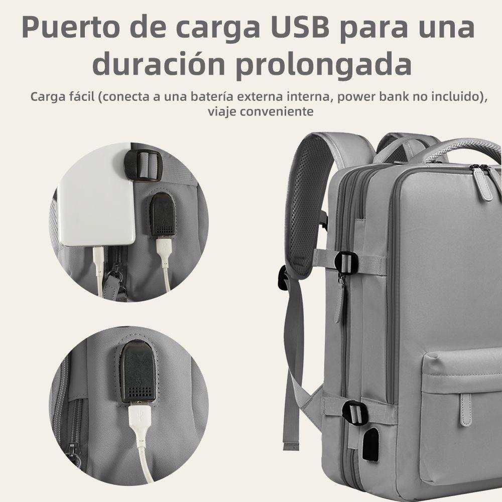 Mochila De Viaje Gran Capacidad Multifuncional Con Puerto USB-4