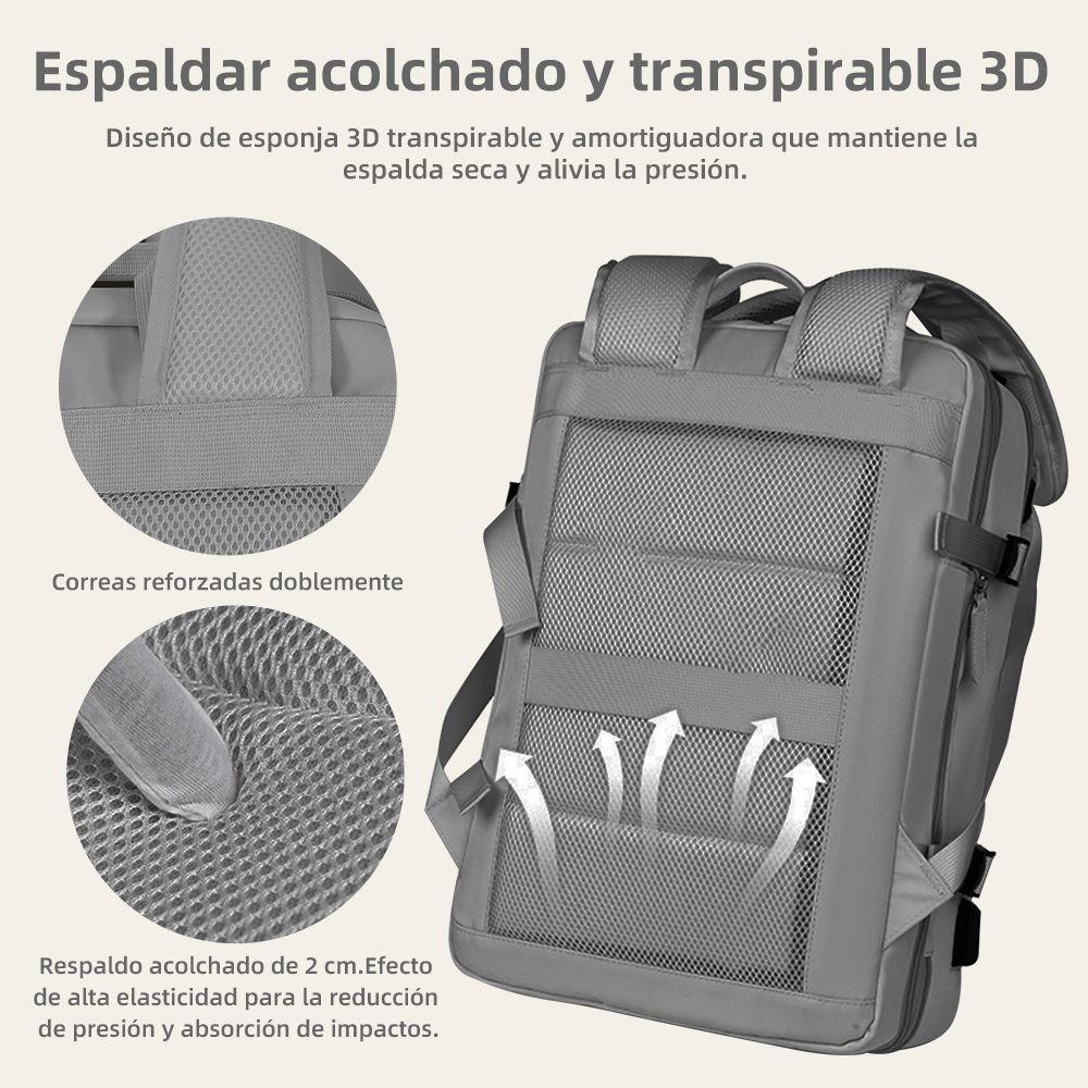 Mochila De Viaje Gran Capacidad Multifuncional Con Puerto USB-5