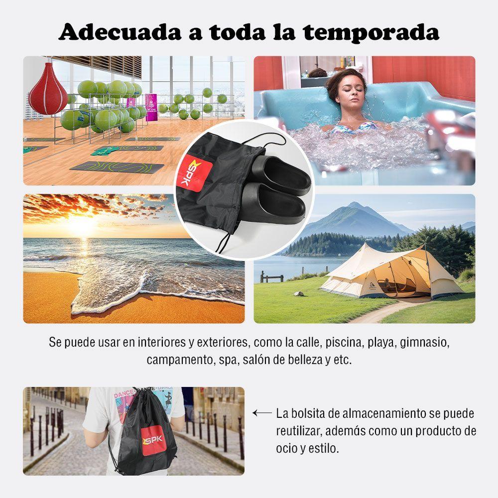 Sandalias Zapatillas Antideslizantes De Eva Playa Casa Ocio Negro Unisex-7