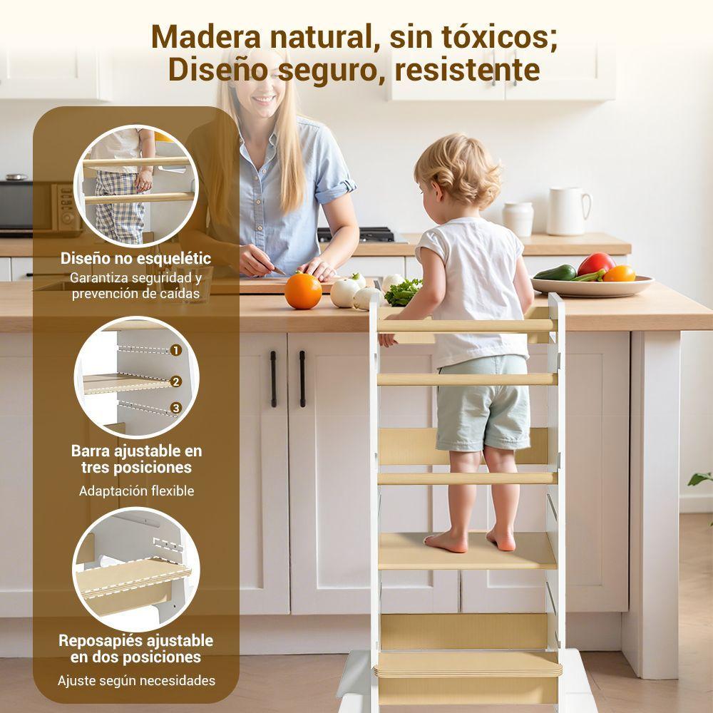 Torre de Aprendizaje Montessori para Ni os de Madera-2