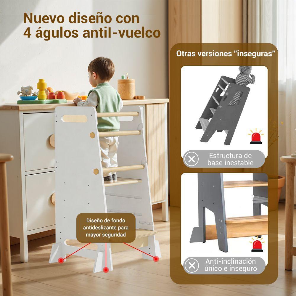 Torre de Aprendizaje Montessori para Ni os de Madera-3