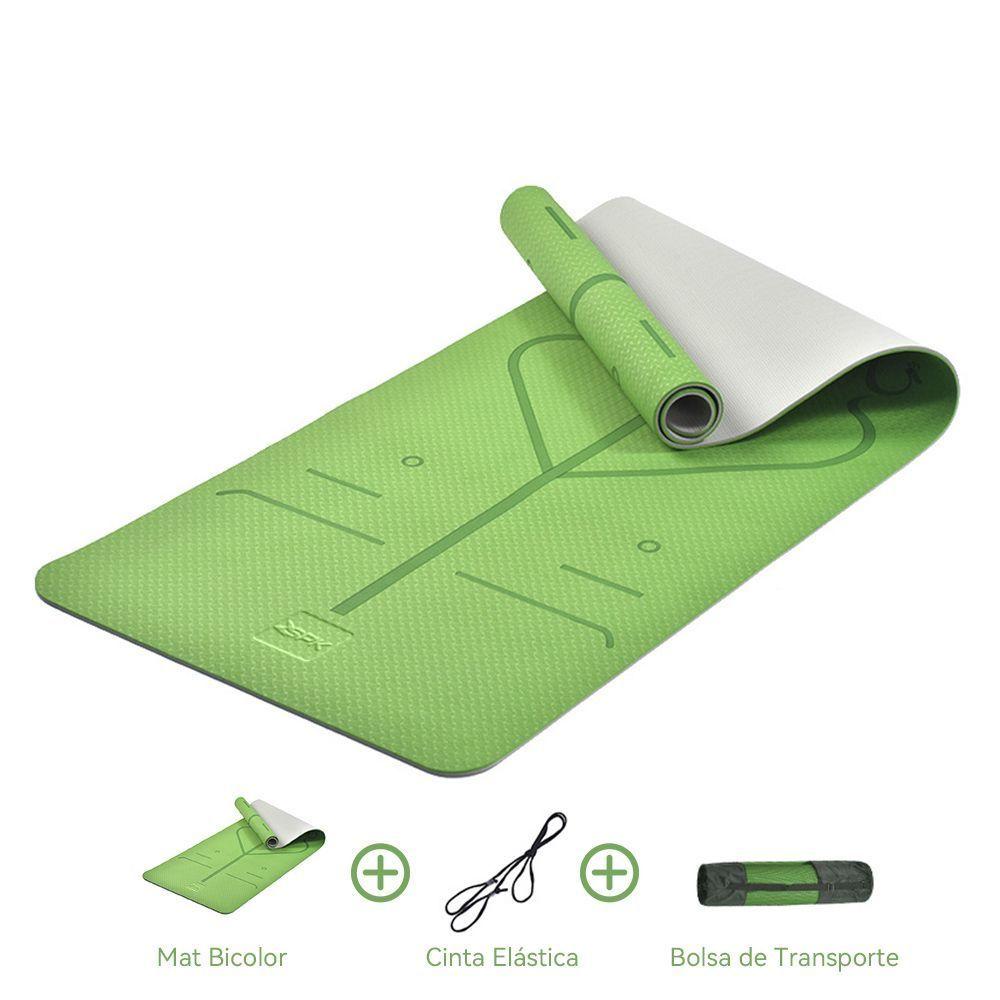 Mat Yoga Con Doble Color Colchoneta Bolsa Cinta Portatil-0