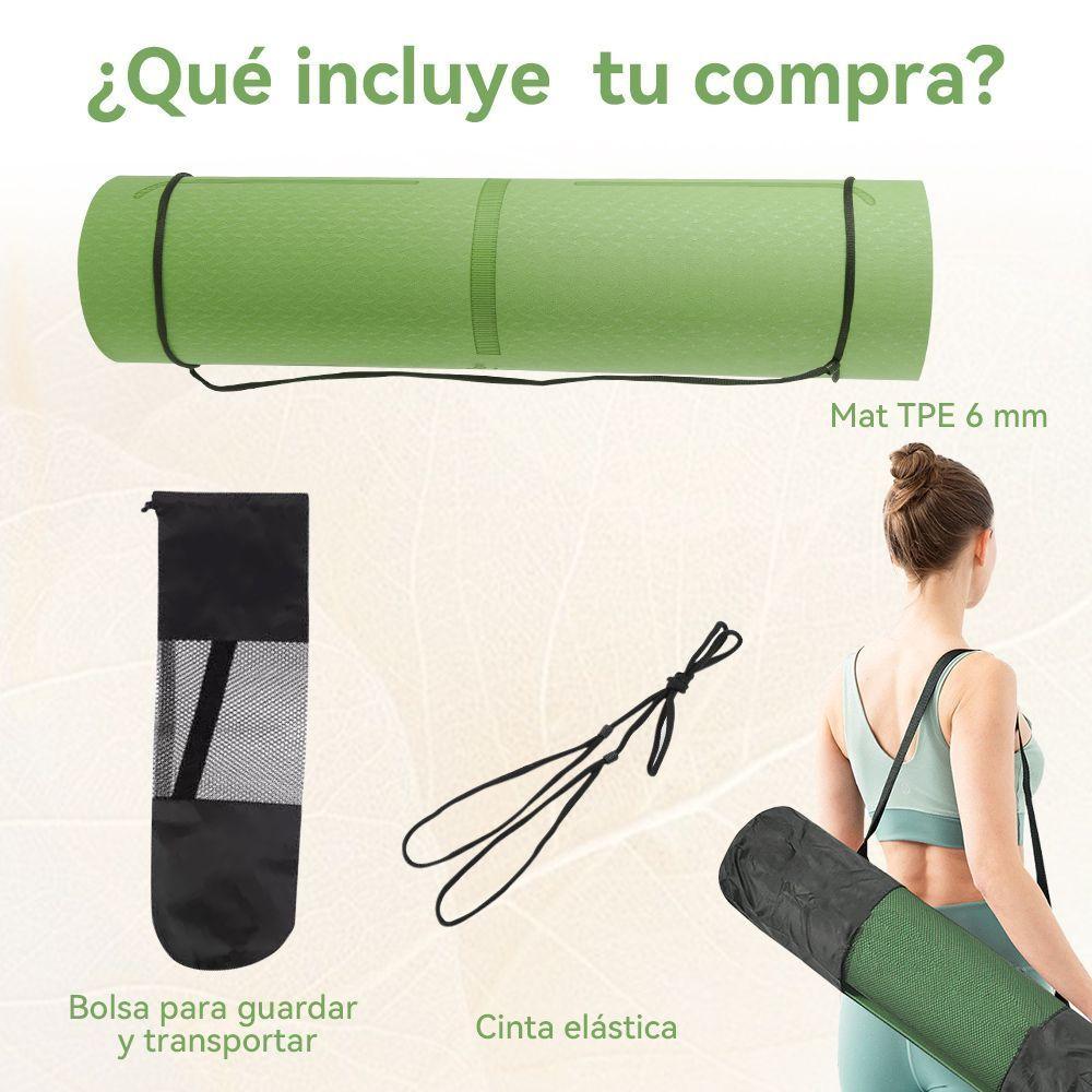 Mat Yoga Con Doble Color Colchoneta Bolsa Cinta Portatil-5