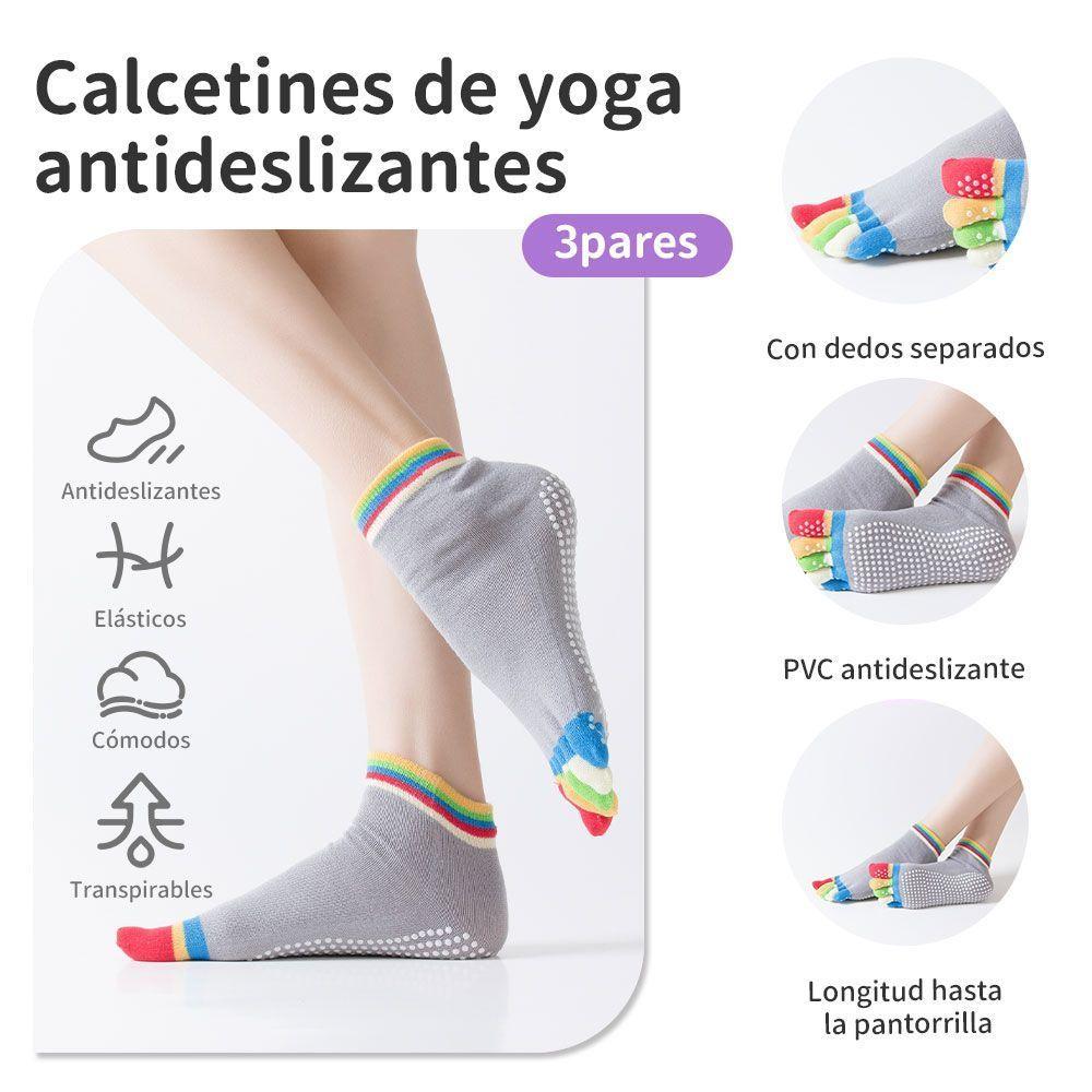 3 Pares De Calcetines Antideslizantes Con Dedos Multicolores-2