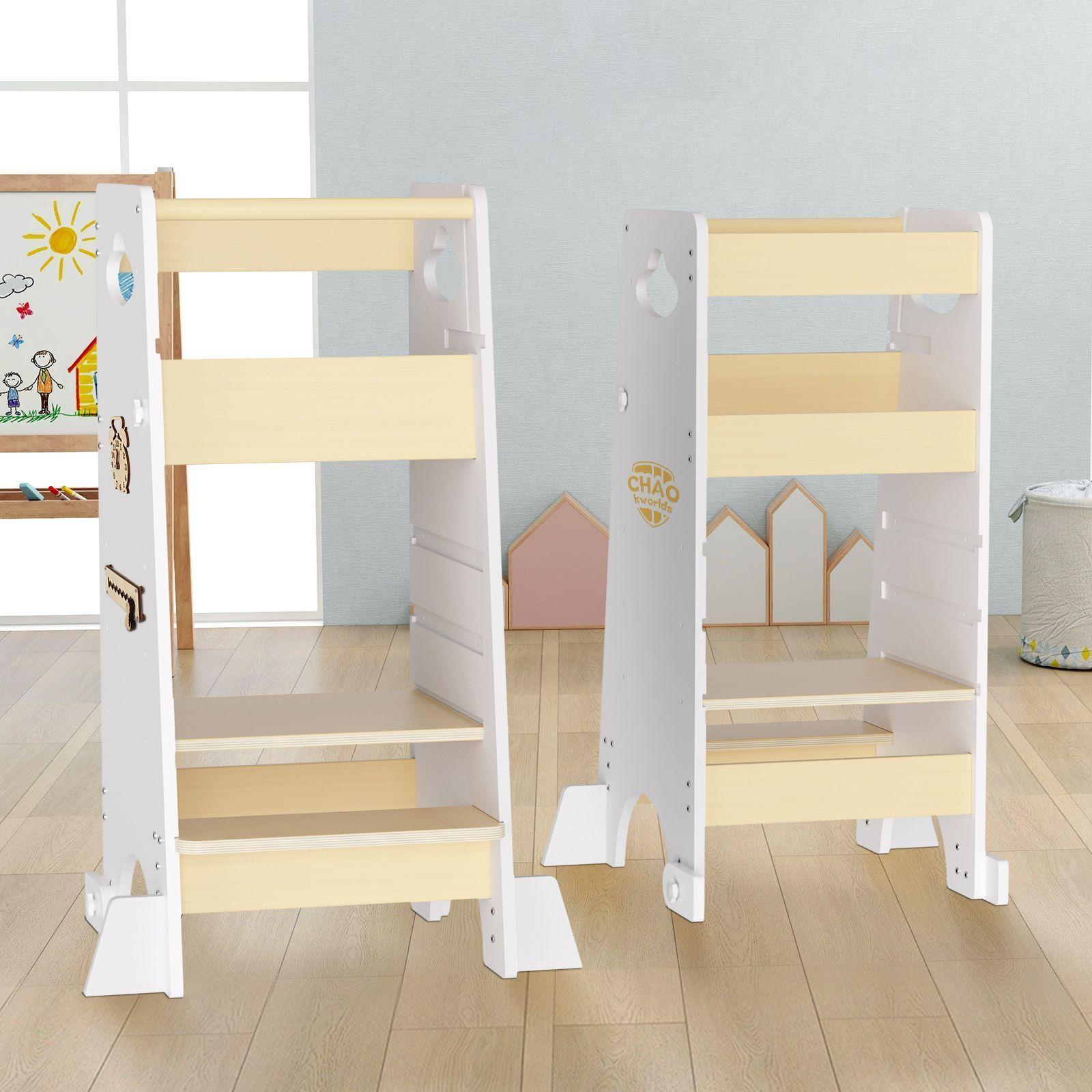 Torre de Aprendizaje Montessori Madera Natural para Nino-0