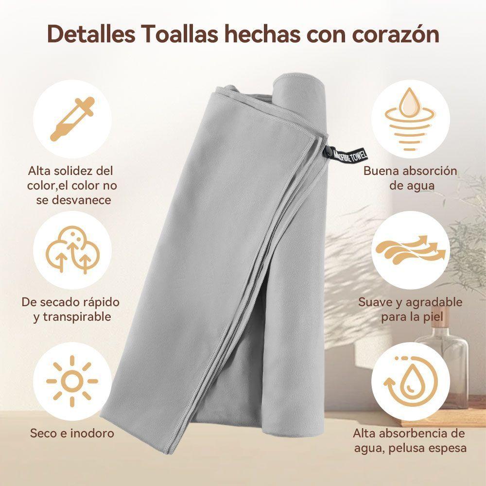 Toalla De Microfibra Set De 3pcs Secado Rapido De Deporte Bano Viaje-3