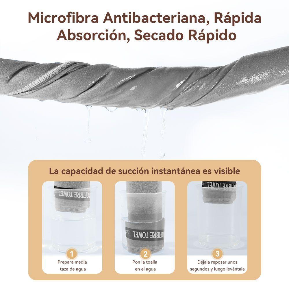 Toalla De Microfibra Set De 3pcs Secado Rapido De Deporte Bano Viaje-4