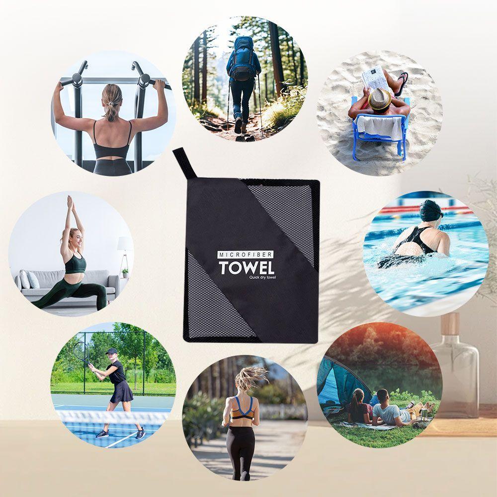 Toalla De Microfibra Set De 3pcs Secado Rapido De Deporte Bano Viaje-7