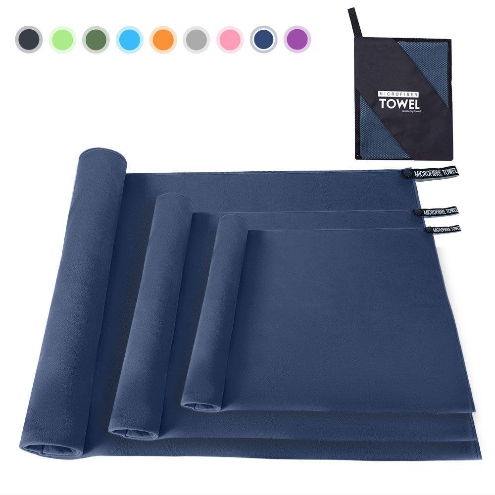 Toalla De Microfibra Set De 3pcs Secado Rapido De Deporte Bano Viaje-0