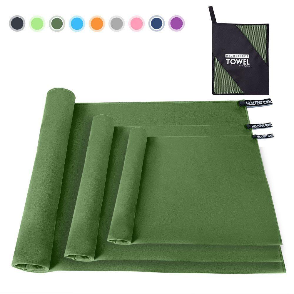 Toalla De Microfibra Set De 3pcs Secado Rapido De Deporte Bano Viaje-0