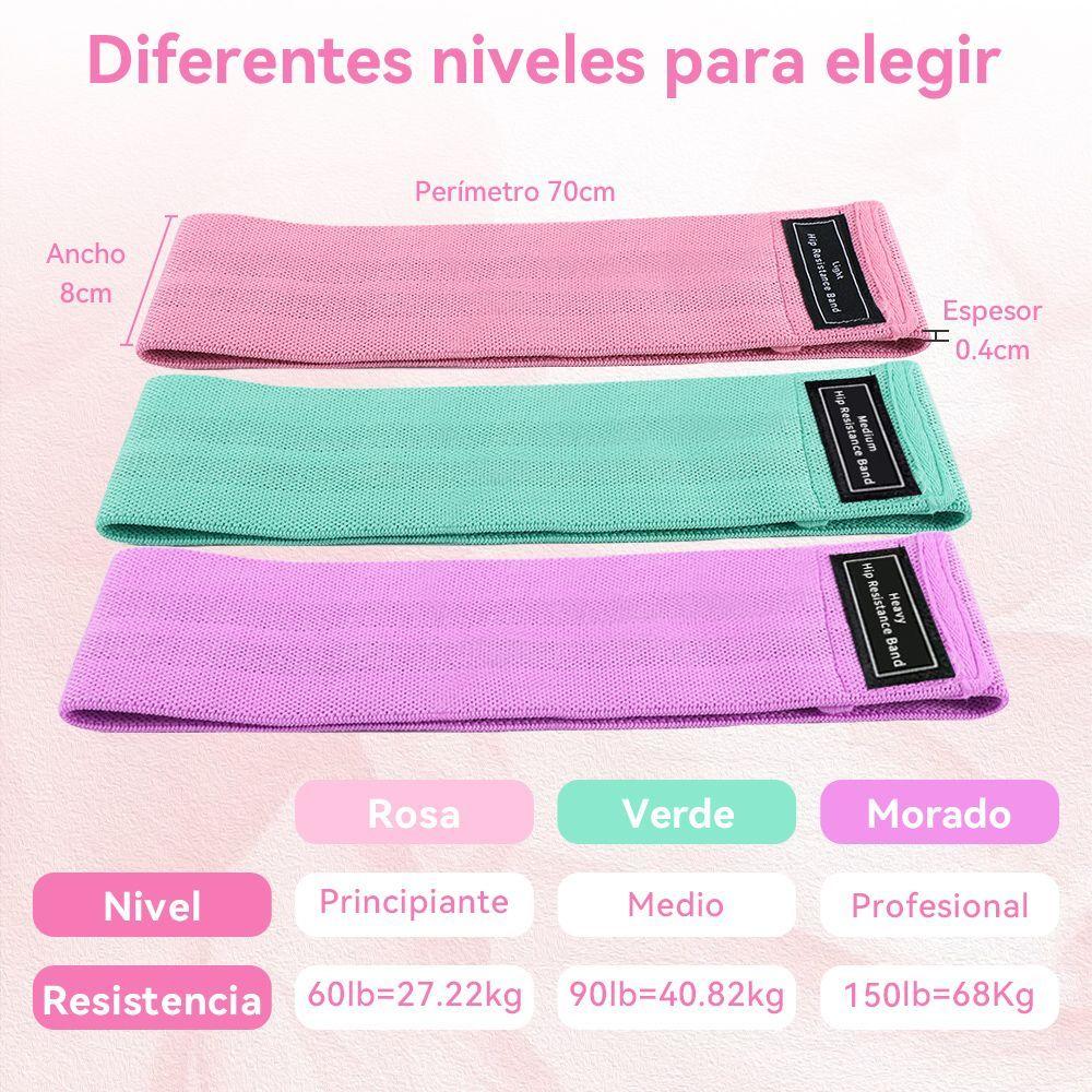 Kit de 3pcs Bandas Elasticas Resistentes de Entrenamiento Ejercicio Yoga Pitales-1