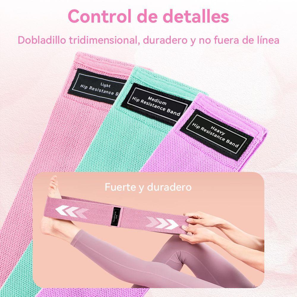 Kit de 3pcs Bandas Elasticas Resistentes de Entrenamiento Ejercicio Yoga Pitales-3