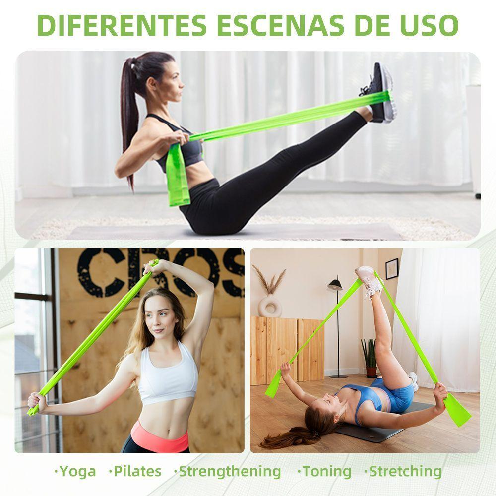 Banda Elastica Resistente de Entrenamiento Ejercicio Yoga Pitales-3