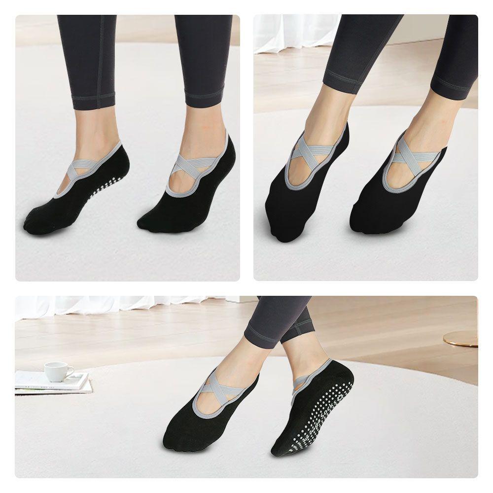 Calcetines Antideslizantes Yoga Pilate Set 3 Pares Tranpirables-1
