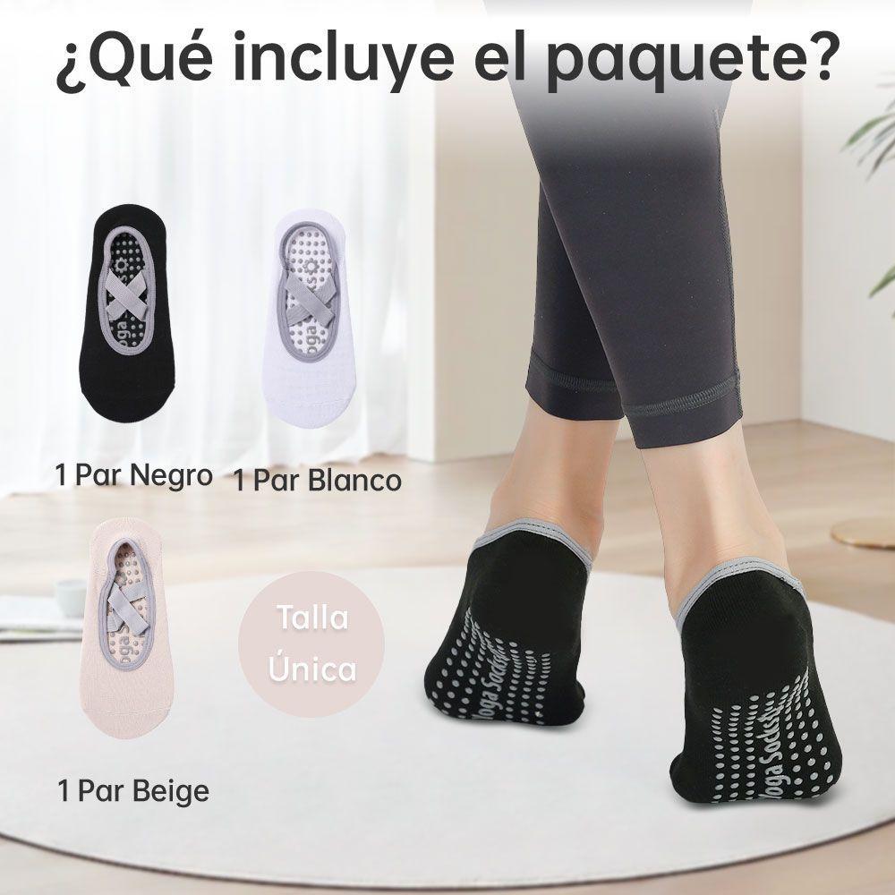 Calcetines Antideslizantes Yoga Pilate Set 3 Pares Tranpirables-3