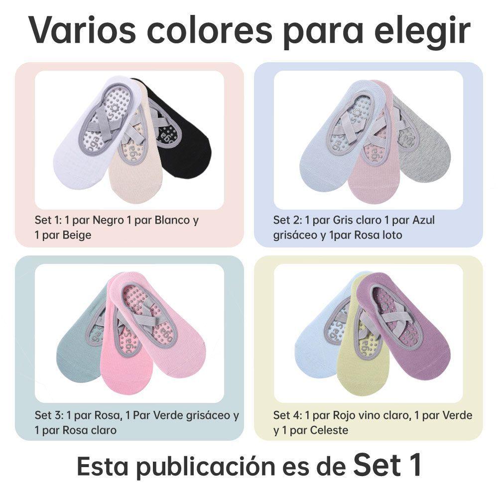 Calcetines Antideslizantes Yoga Pilate Set 3 Pares Tranpirables-4
