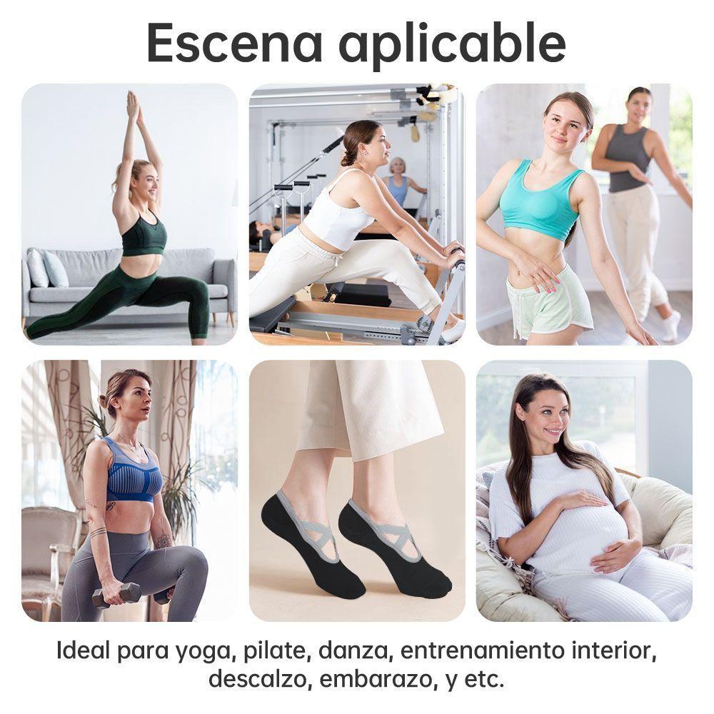Calcetines Antideslizantes Yoga Pilate Set 3 Pares Tranpirables-6