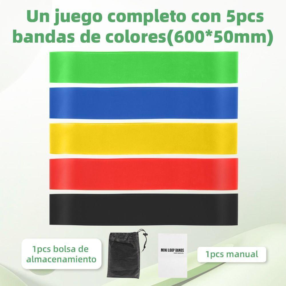 Bandas Elasticas Resistentes de Entrenamiento Ejercicio Yoga Pitales 5pcs-4