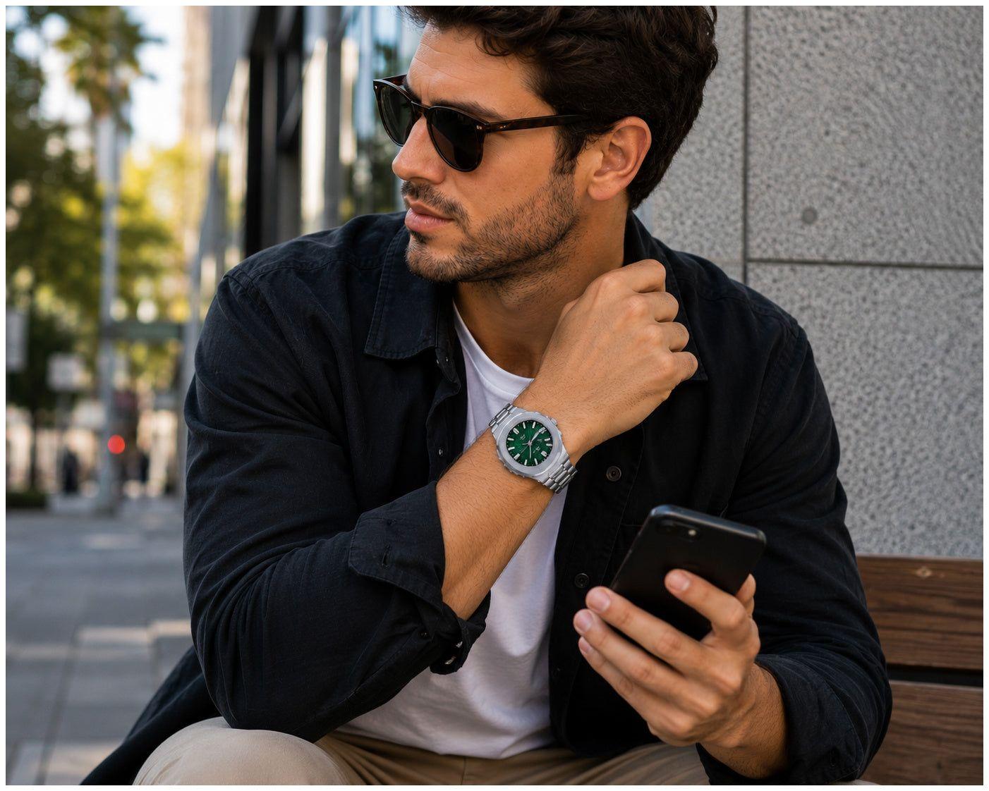 Reloj cuarzo hombre 40 mm con calendario-2