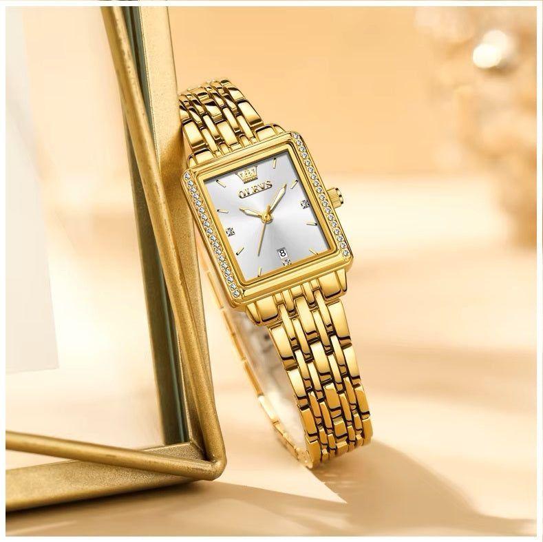Reloj rectangular de mujer con calendario-8