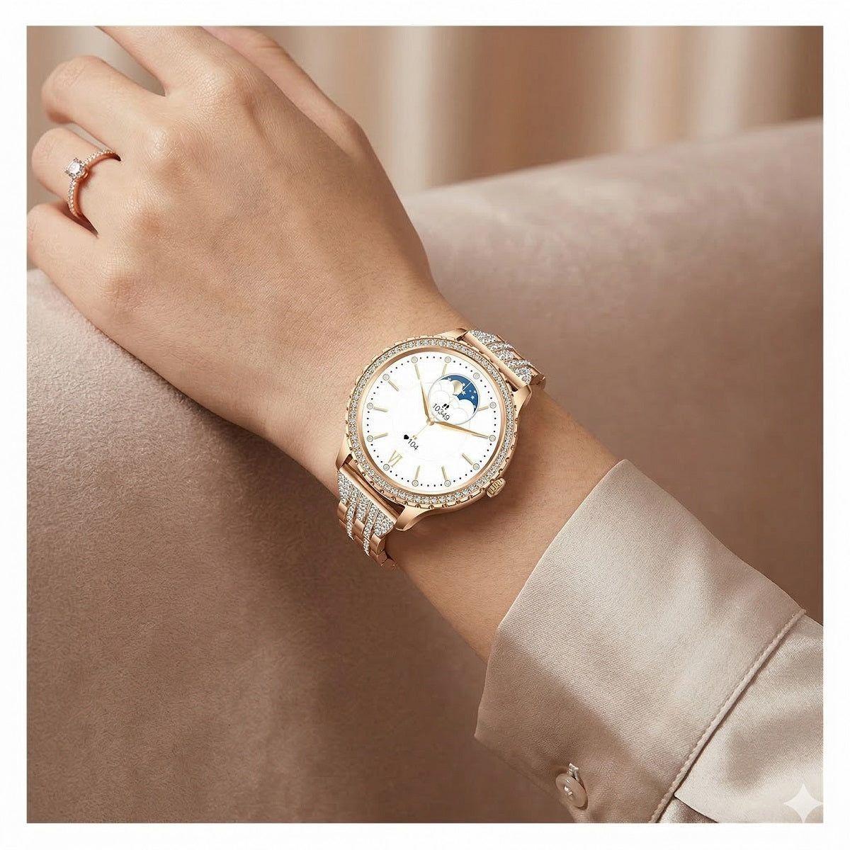 Smartwatch mujer con llamadas y correa metálica-6