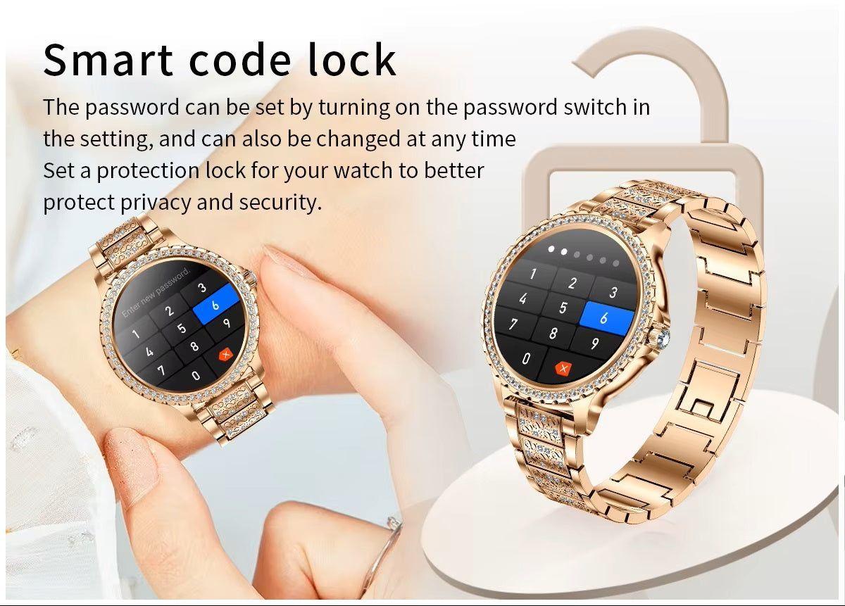 Smartwatch mujer con llamadas y correa metálica-9