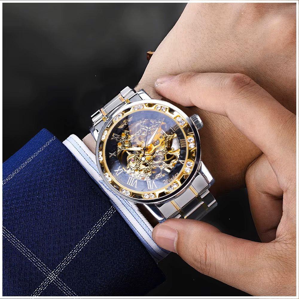 Reloj Mecánico Automático Winner de Lujo Correa Acero Inoxidable-2