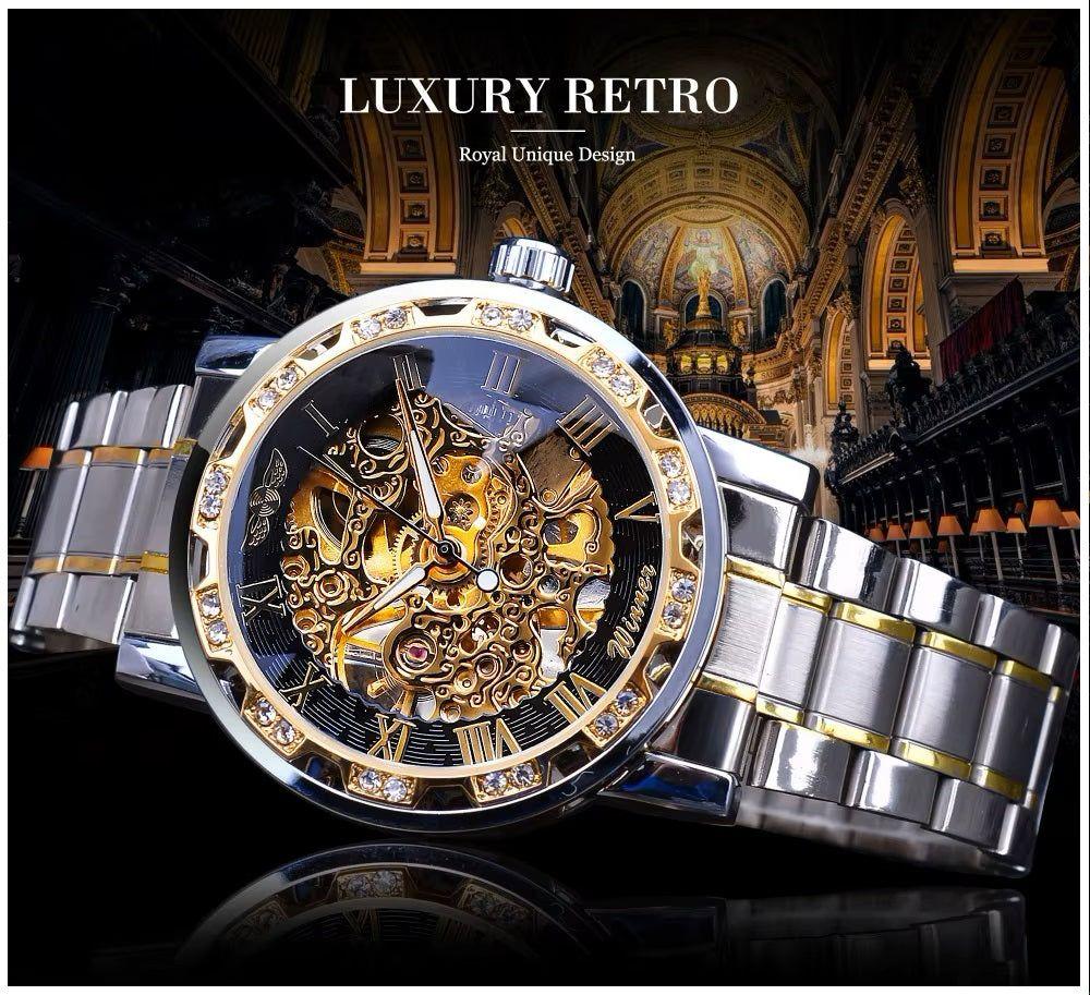 Reloj Mecánico Automático Winner de Lujo Correa Acero Inoxidable-3