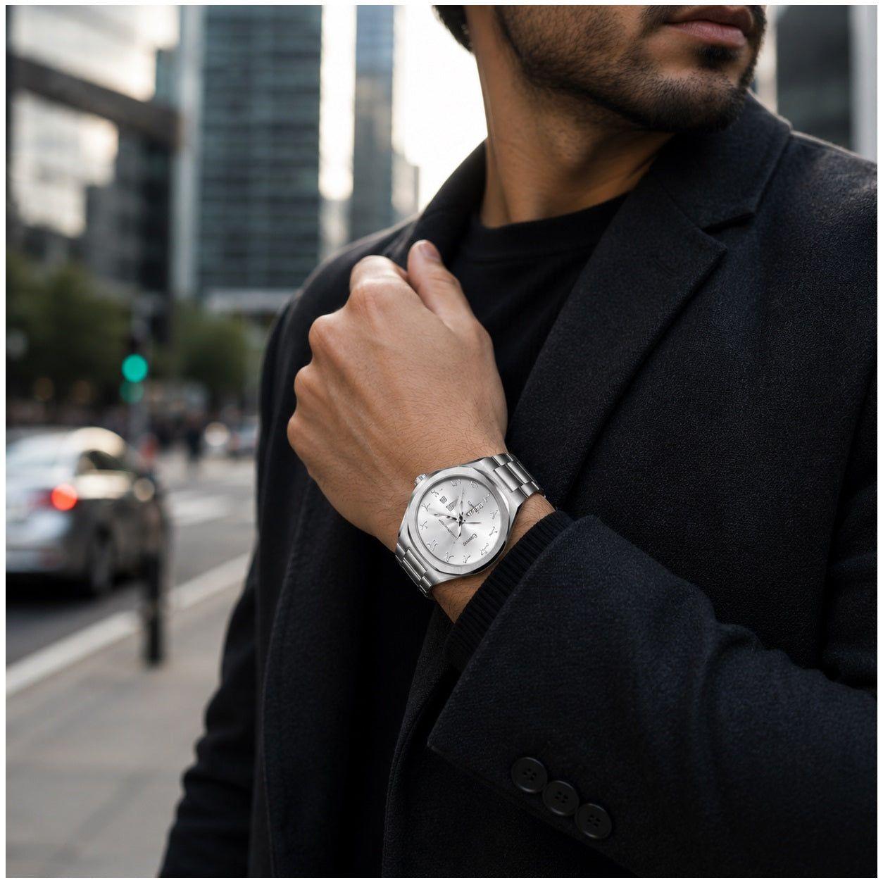 Reloj cuarzo hombre con calendario completo-3