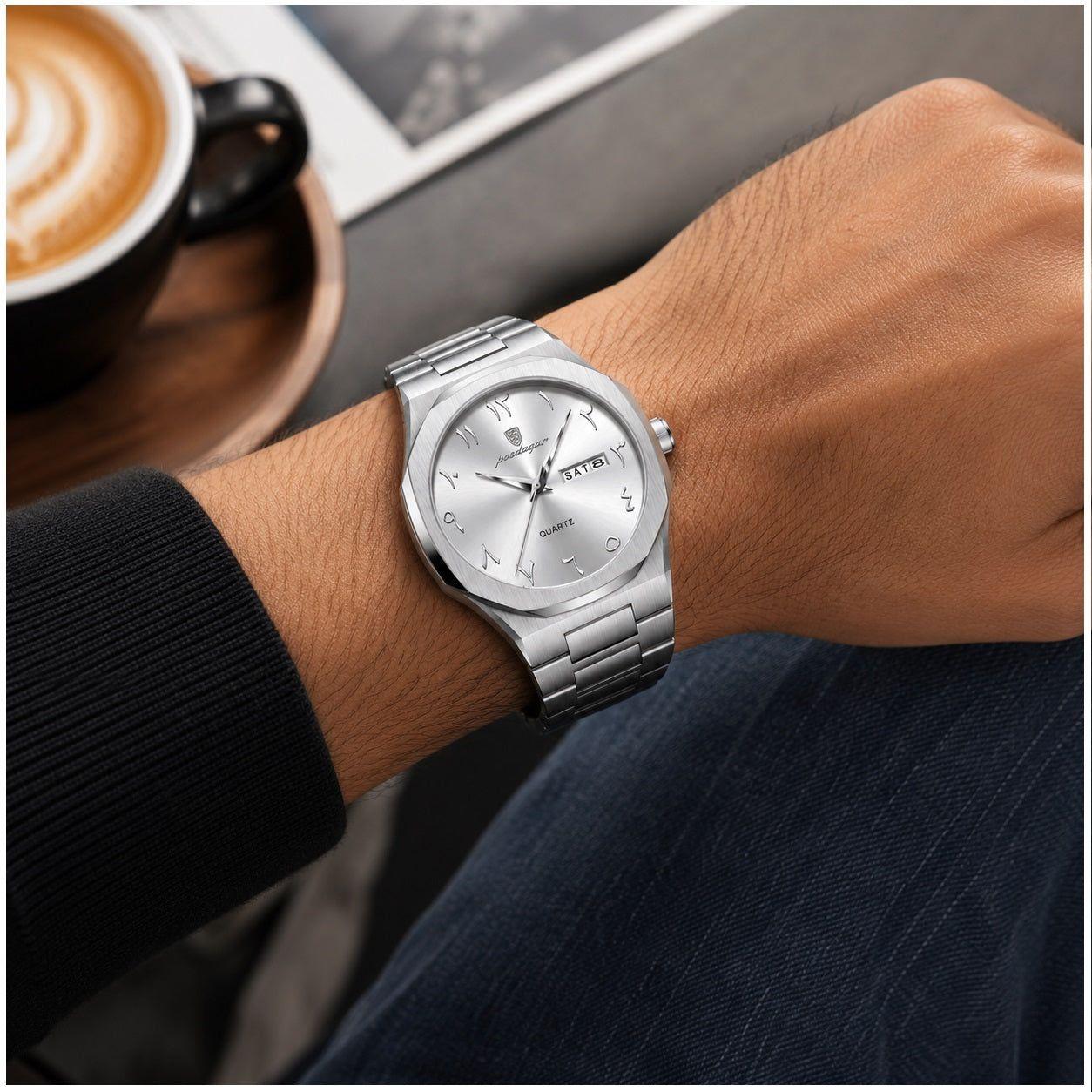 Reloj cuarzo hombre con calendario completo-5