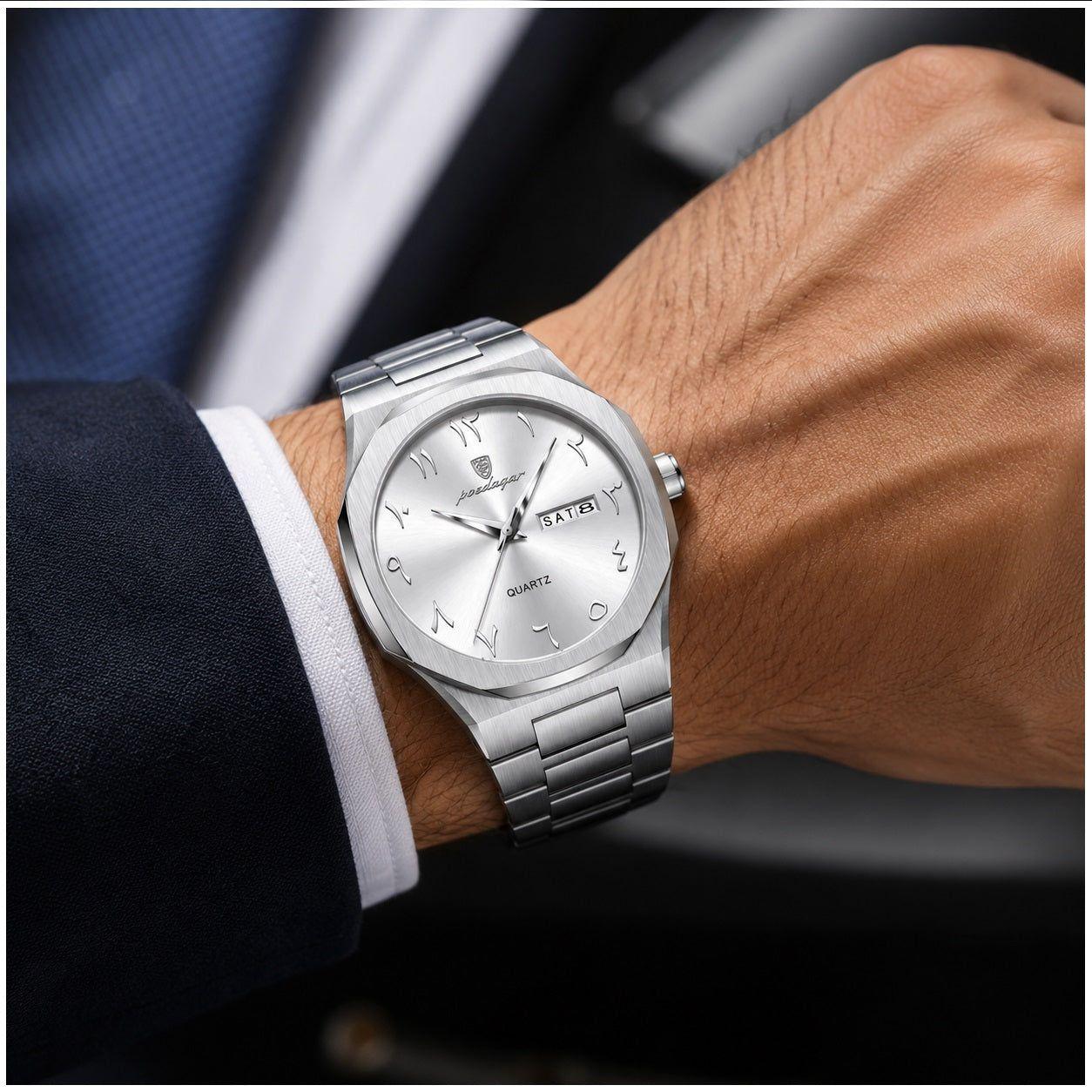 Reloj cuarzo hombre con calendario completo-7