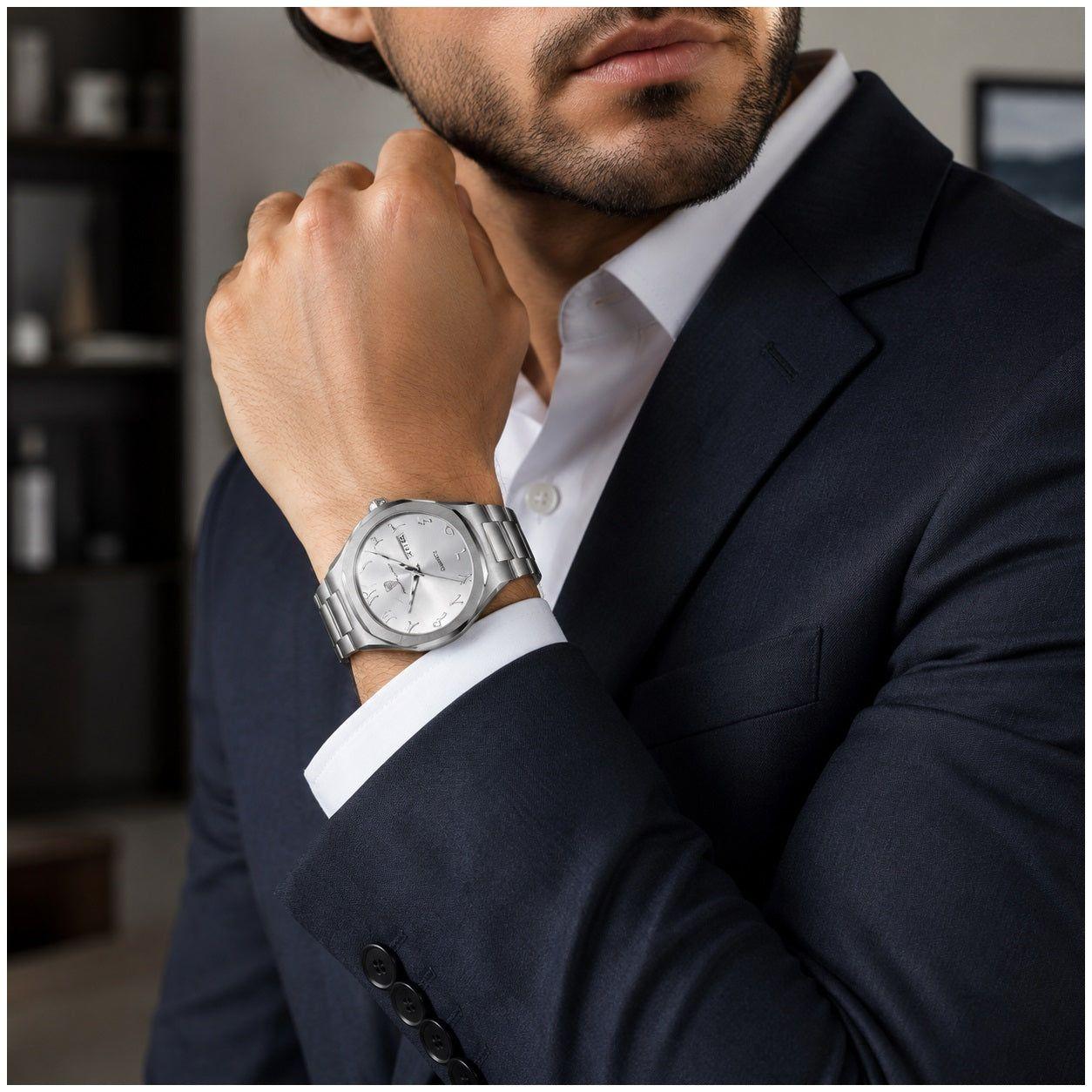 Reloj cuarzo hombre con calendario completo-8