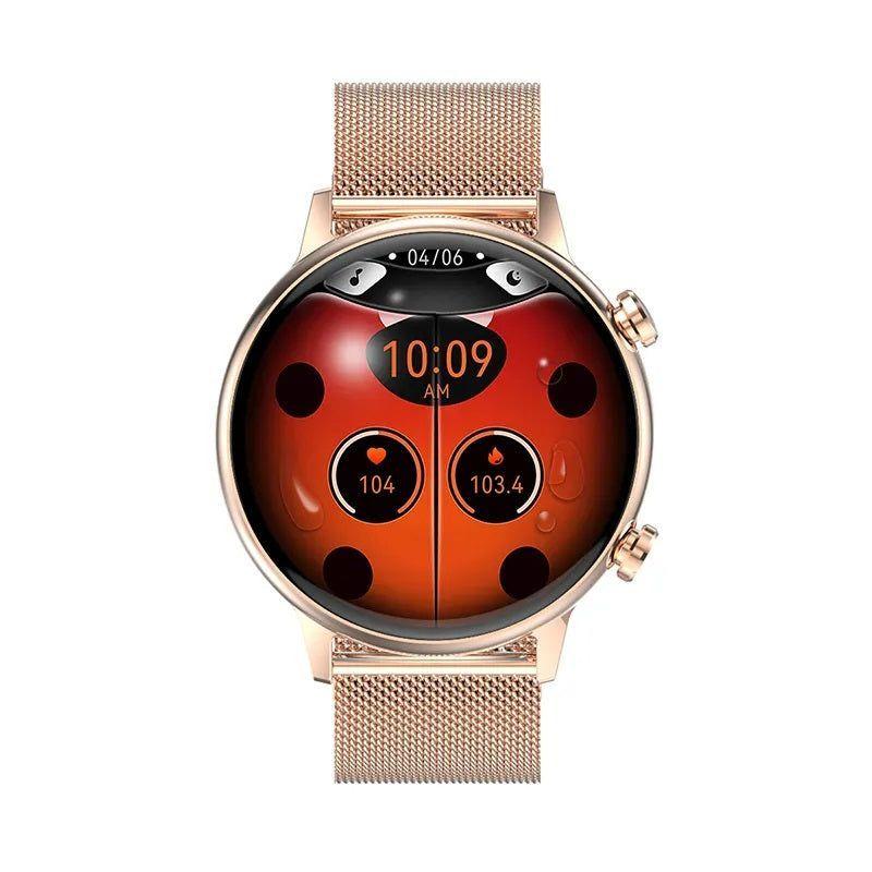 Smartwatch mujer AMOLED con correa metálica-2
