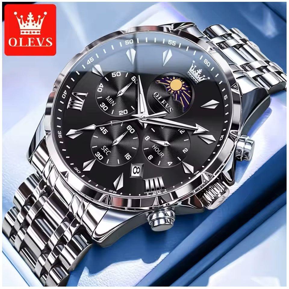 Reloj cuarzo multifunción con caja de acero-4