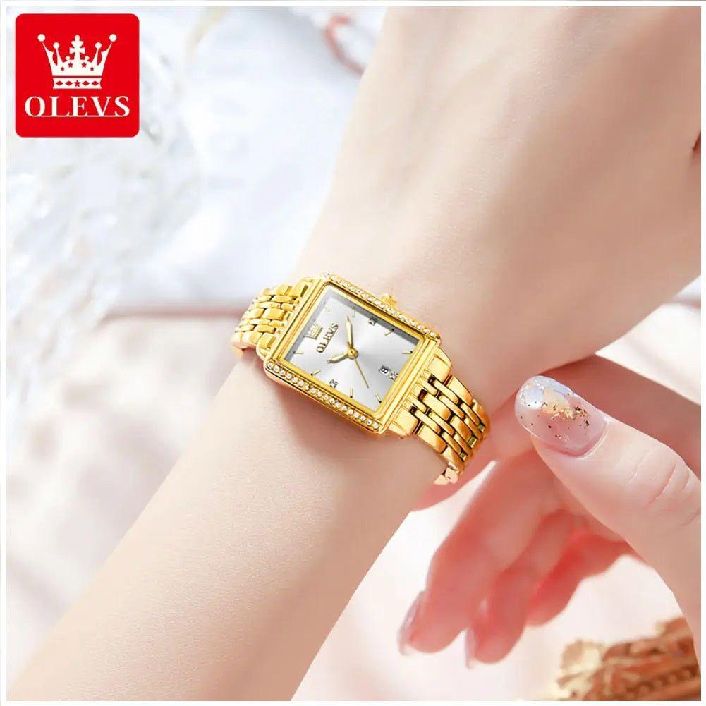 Reloj de Mujer Elegante Rectangular de Acero Inoxidable-2