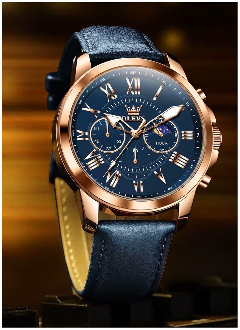 Reloj hombre con fase lunar deportivo-8