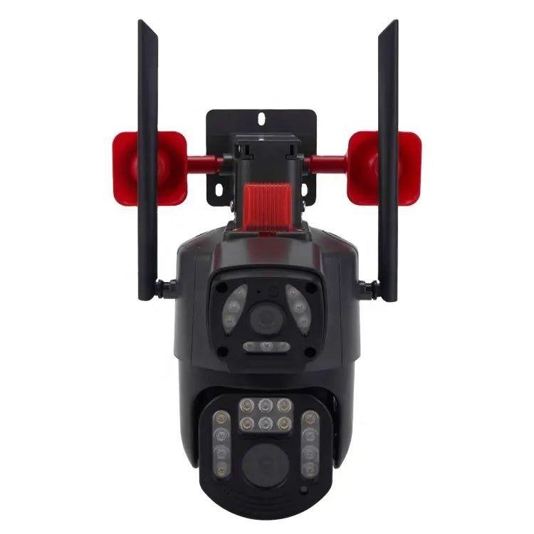 Cámara WiFi doble lente con sirena y luz LED-7