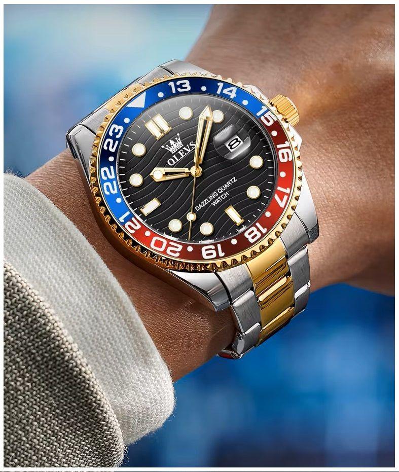 Reloj de Pulsera Hombre Deportivo y de Lujo Correa de Acero Inoxidable-2