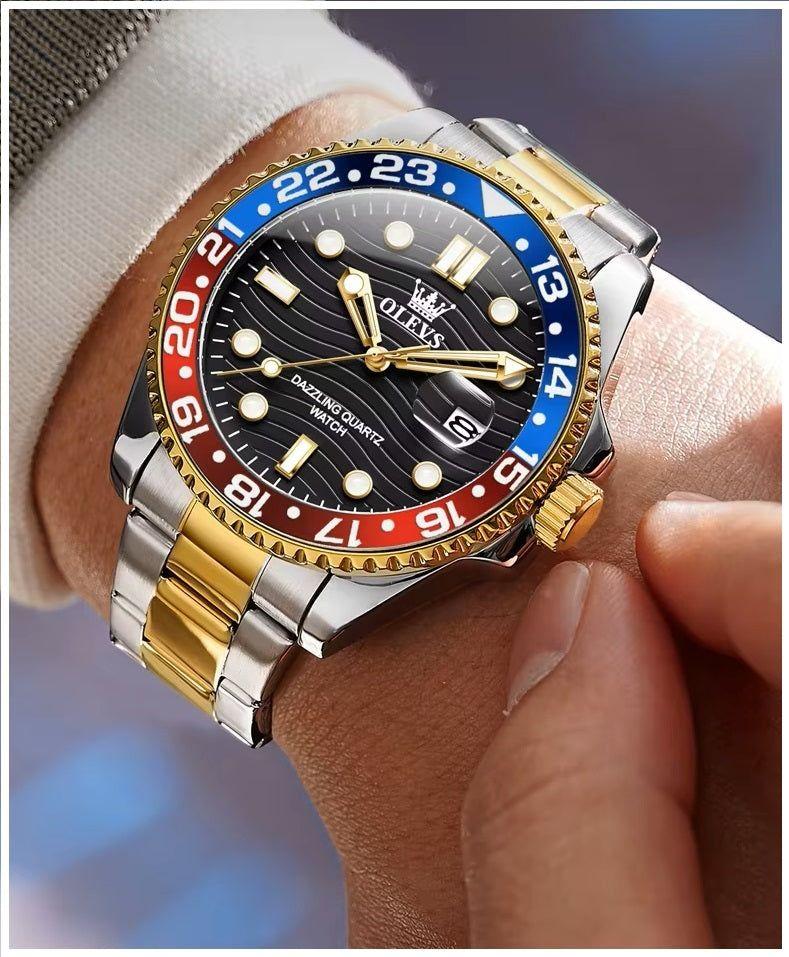 Reloj de Pulsera Hombre Deportivo y de Lujo Correa de Acero Inoxidable-3