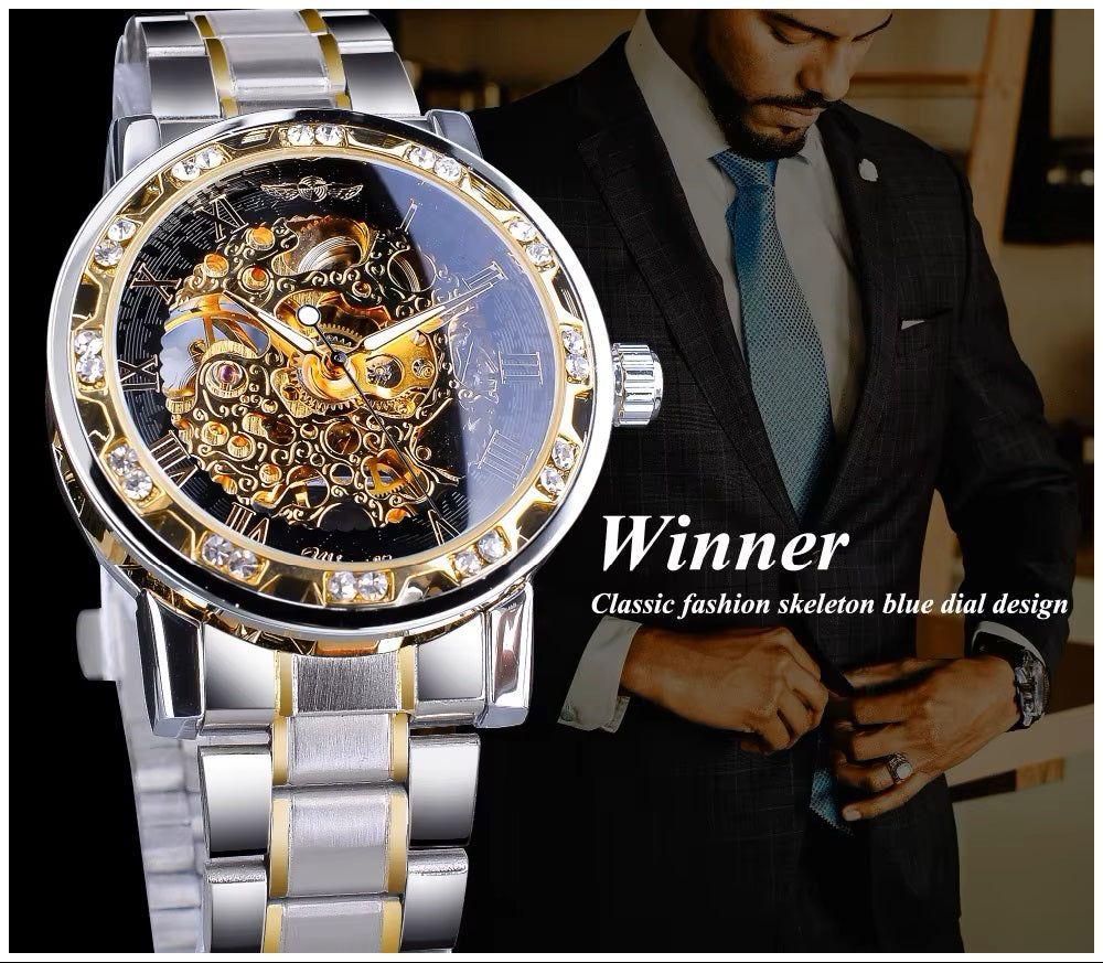 Reloj automático Winner con correa de acero-7