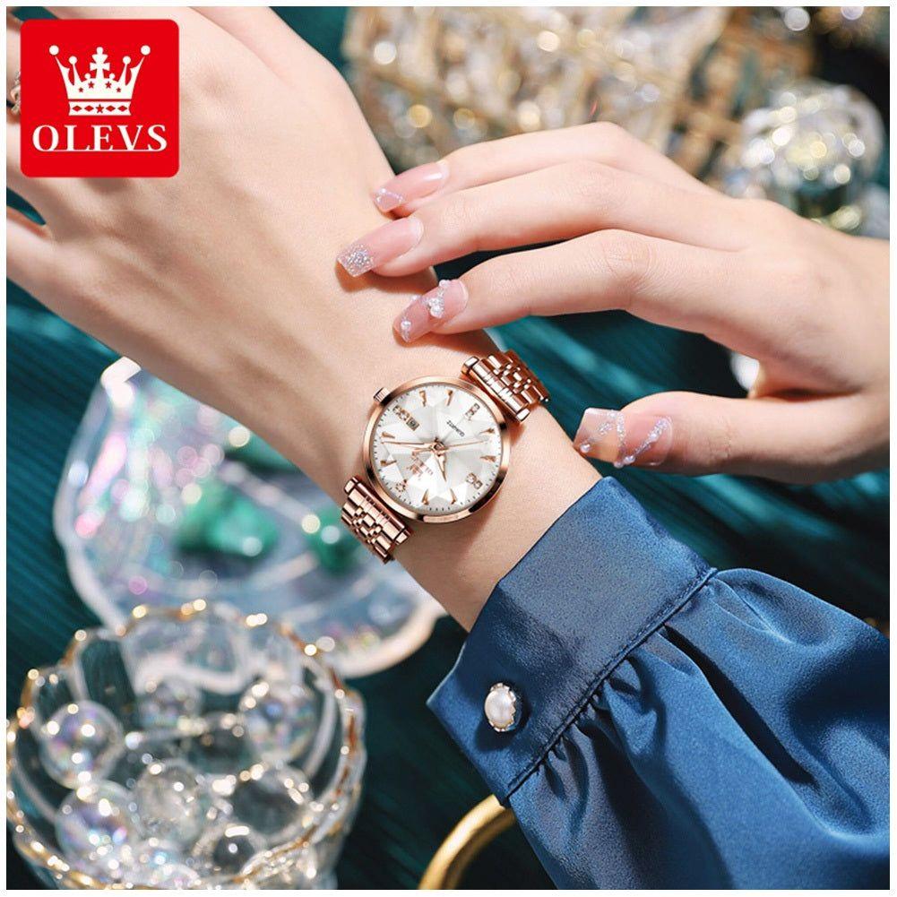 Reloj de Cuarzo para Mujer con Esfera Blanca Clásica-5