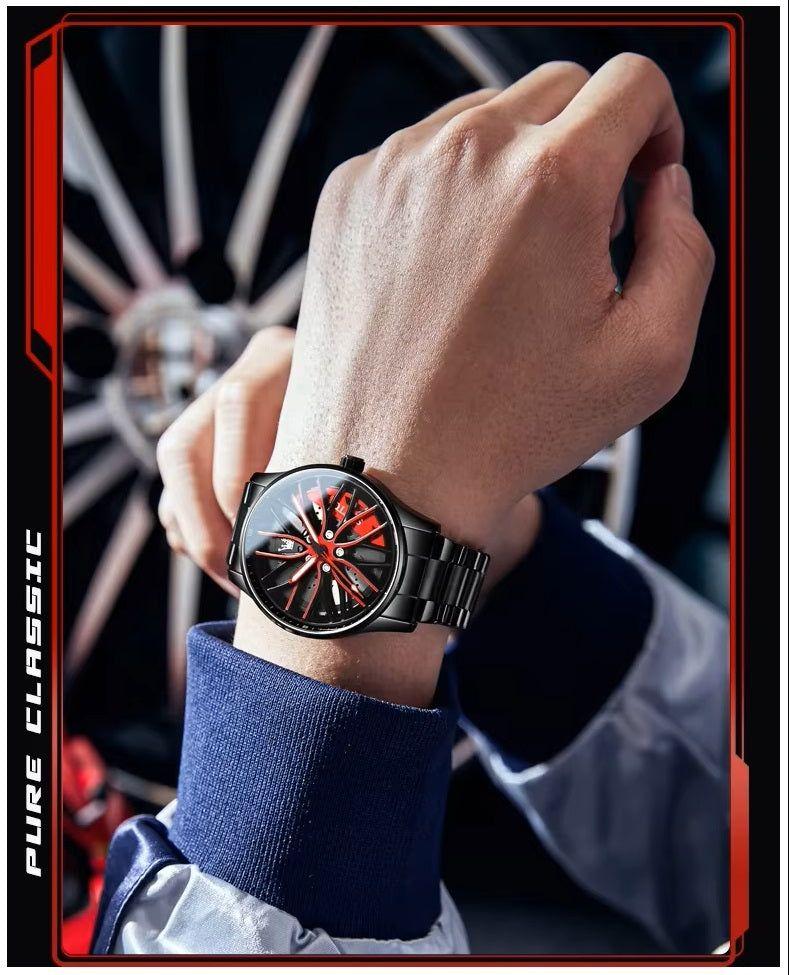 Reloj para Hombre con Diseño Exclusivo Llanta de Coche Giratoria-3