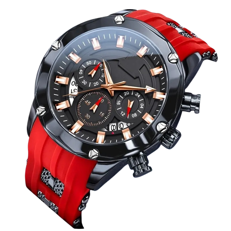 Reloj Quartz Deportivo de Lujo OLEV Cronógrafo Cuarzo Sumergible 30M-0