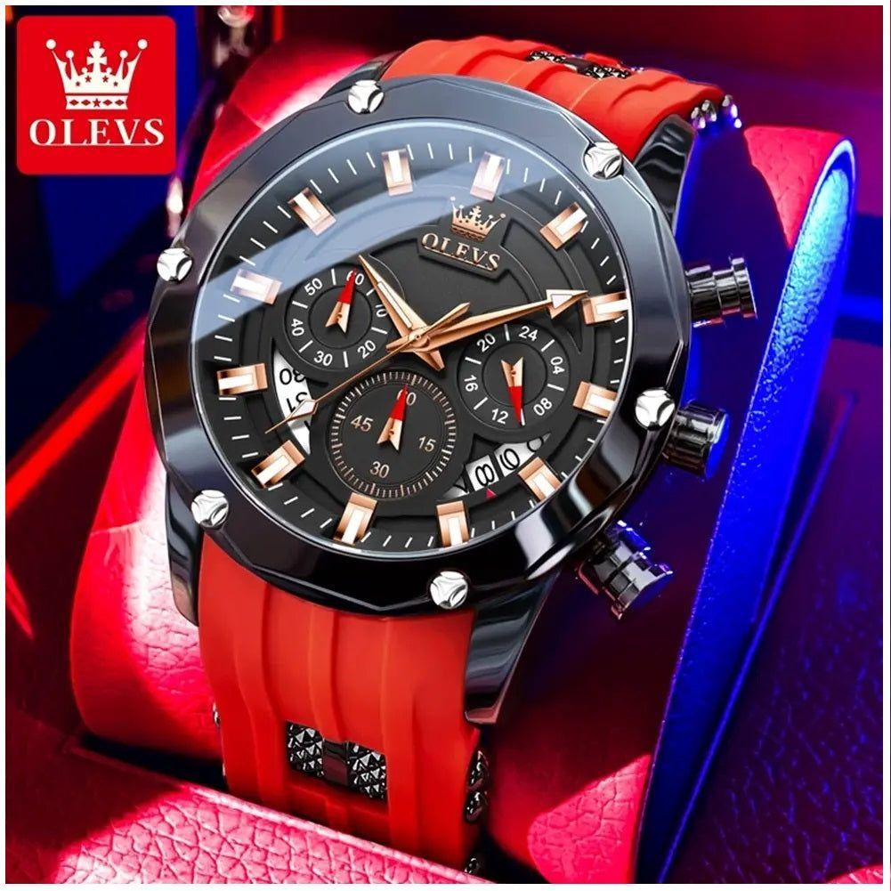 Reloj Quartz Deportivo de Lujo OLEV Cronógrafo Cuarzo Sumergible 30M-5