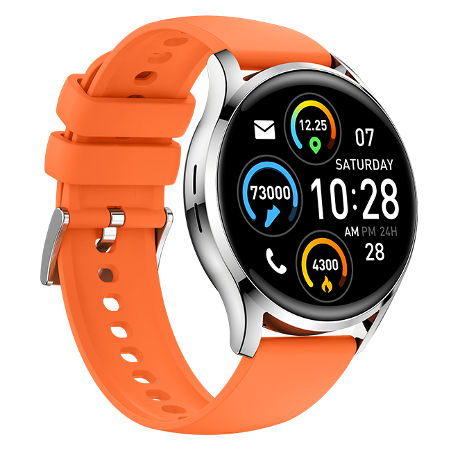 Smartwatch S37 Bluetooth – Naranja – blanco-1
